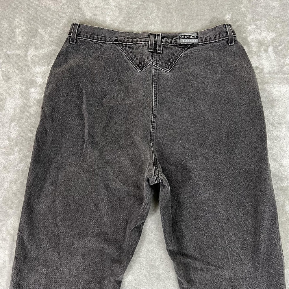 Vintage Rockies Bareback Jeans Women 34 High Rise Tapered Relaxed Denim Charcoal - Picture 9 of 11